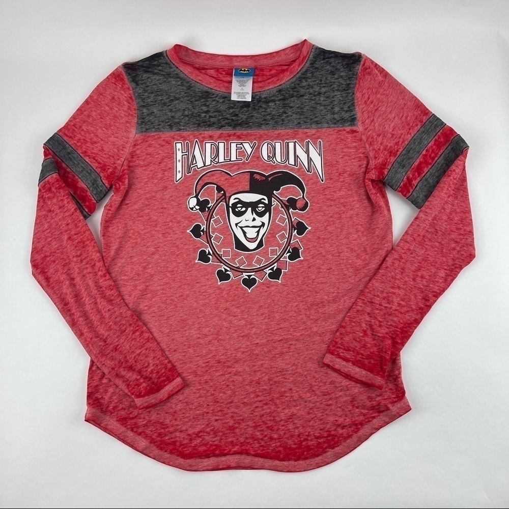 Batman Tshirt Womens Juniors 11/13 Red Harley Quinn